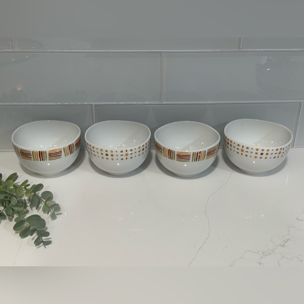 West Elm Salad Cereal Candy Bowl Microwave Dishwasher Safe White Brow Green Cute